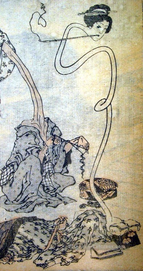 Rokurokubi Katsushika Hokusai ukiyoe Peintures à l'huile